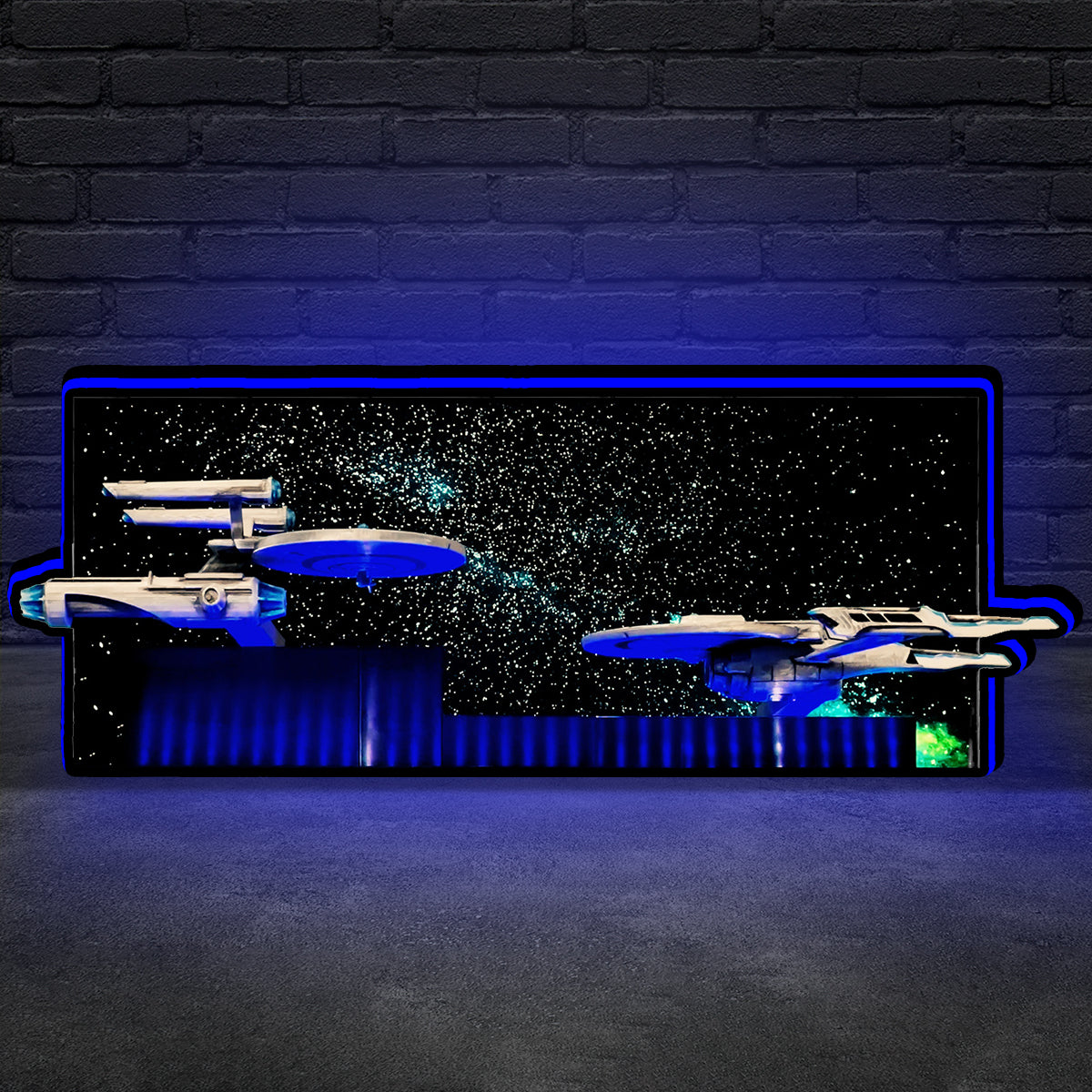 Topper TS 2025 für Star Trek, 3D-gedruckter Leuchtkasten mit USB-Anschluss und Banddimmung, Wanddekoration für die Männerhöhle 