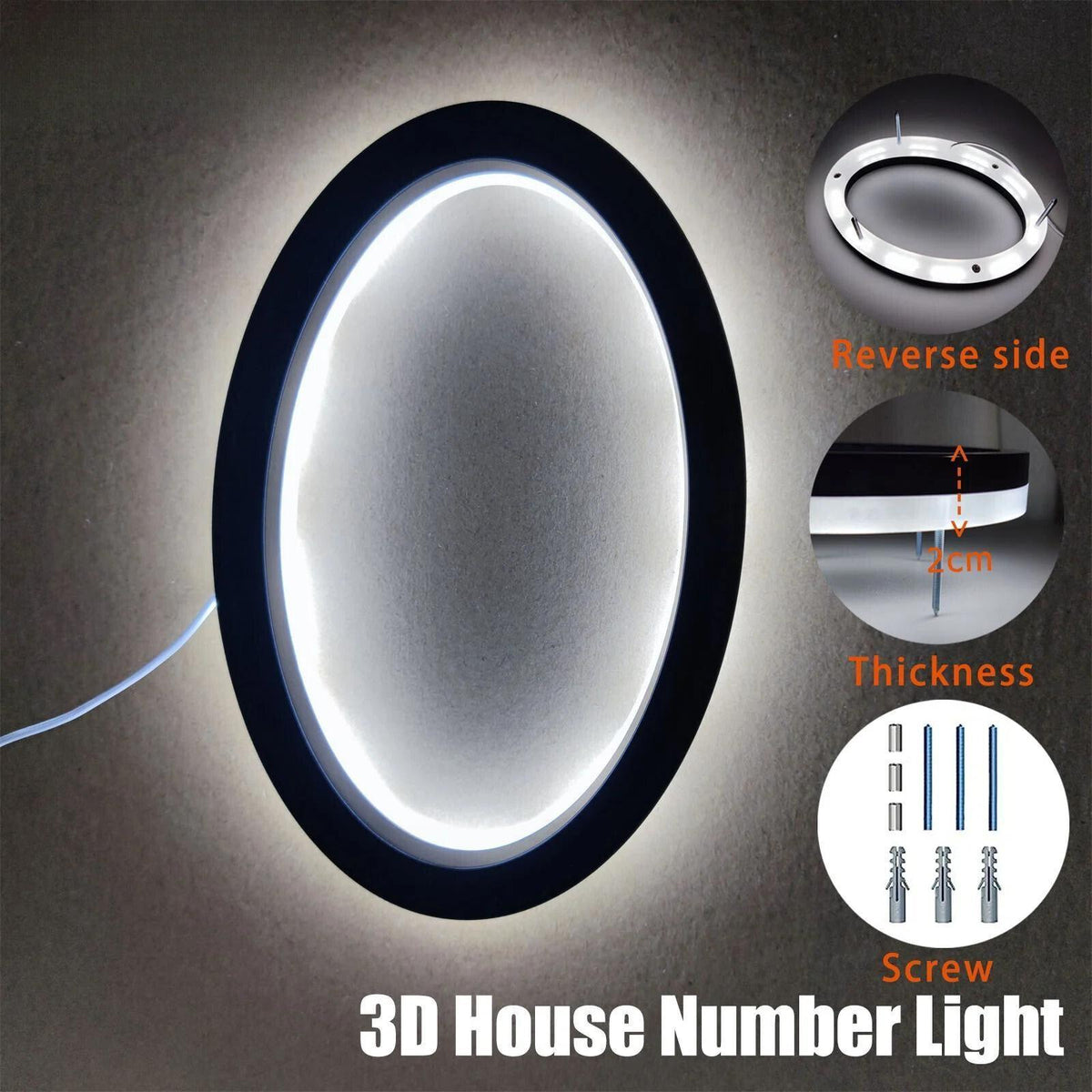 Led Number Sign Parts 3D Custom Mini Digital Led Light Word Acrylic Number Plate Door Head S ...