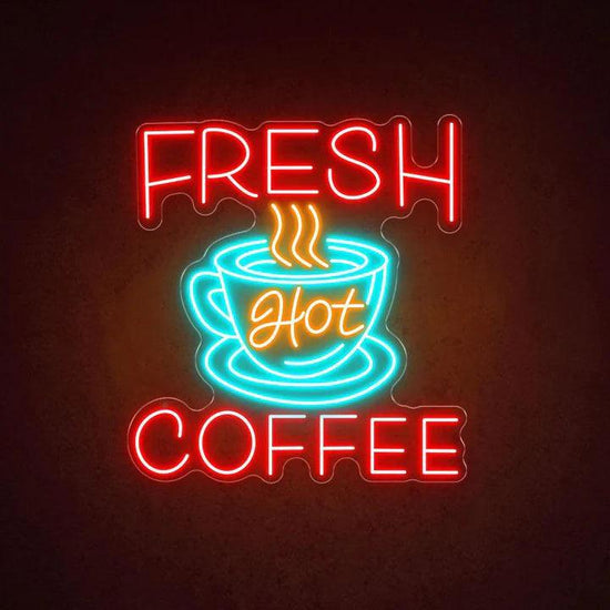 Fresh Hot Coffee Business Neon Sign - FYLZGO Signs