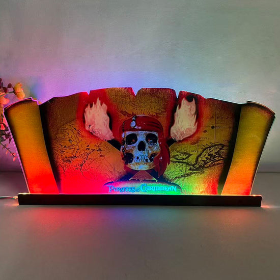 Pirates of the Caribbean Pinball Topper 3D Acrylic LED Topper, For Jersey Jack JJP Pinball Machine, Pinball Topper