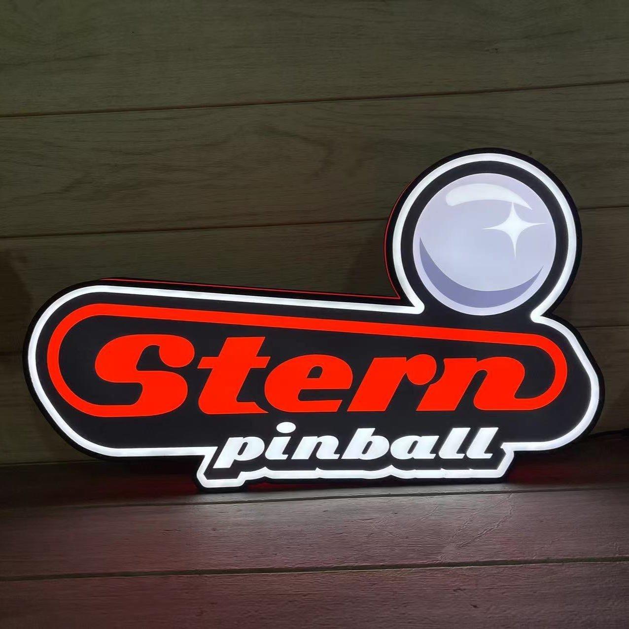 Stern Pinball Logo 3D Printed LED Lightbox Game Lightbox Logo 3D LED L ...