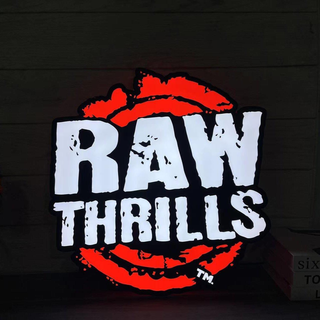 Raw Thrills Logo 3D LED-Leuchtkasten Retro Mega Drive Logo LED-Leuchtkasten Arcade-Spiele-Leuchtkasten
