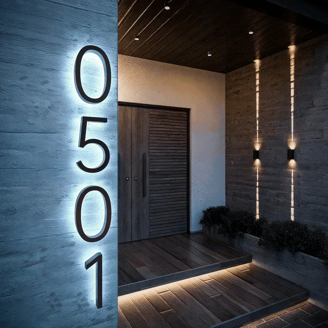Red Led Address Numbers Led outdoor waterproof Backlit LED House Address Numbers – FYLZGO Signs