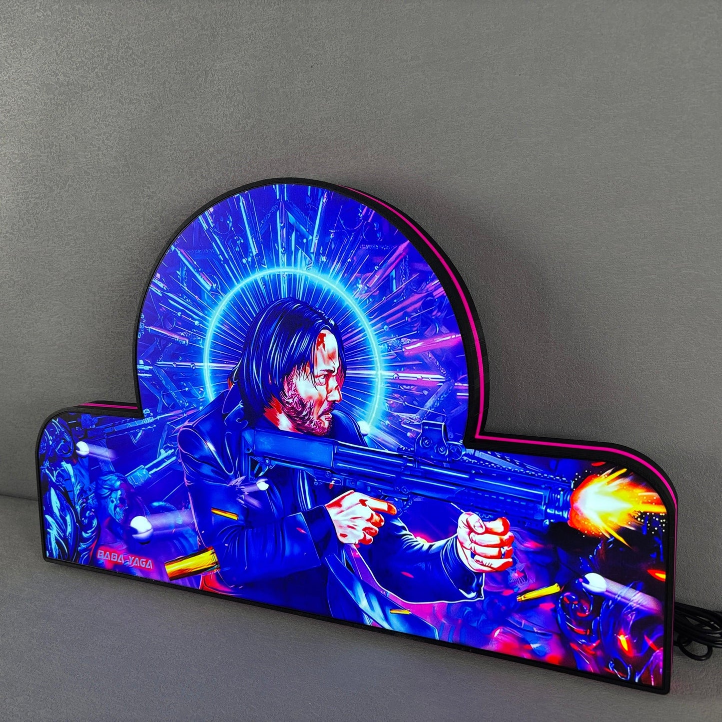 John Wick Pinball Topper, Video Game Machine LED Lightbox , Pinball Ar ...