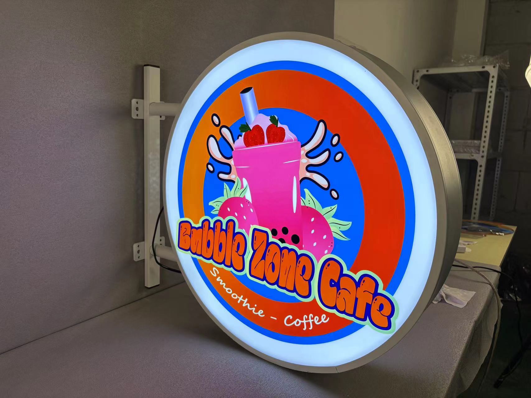 Customized Led Outside Light Boxes Outdoor Advertising Acrylic Round ...