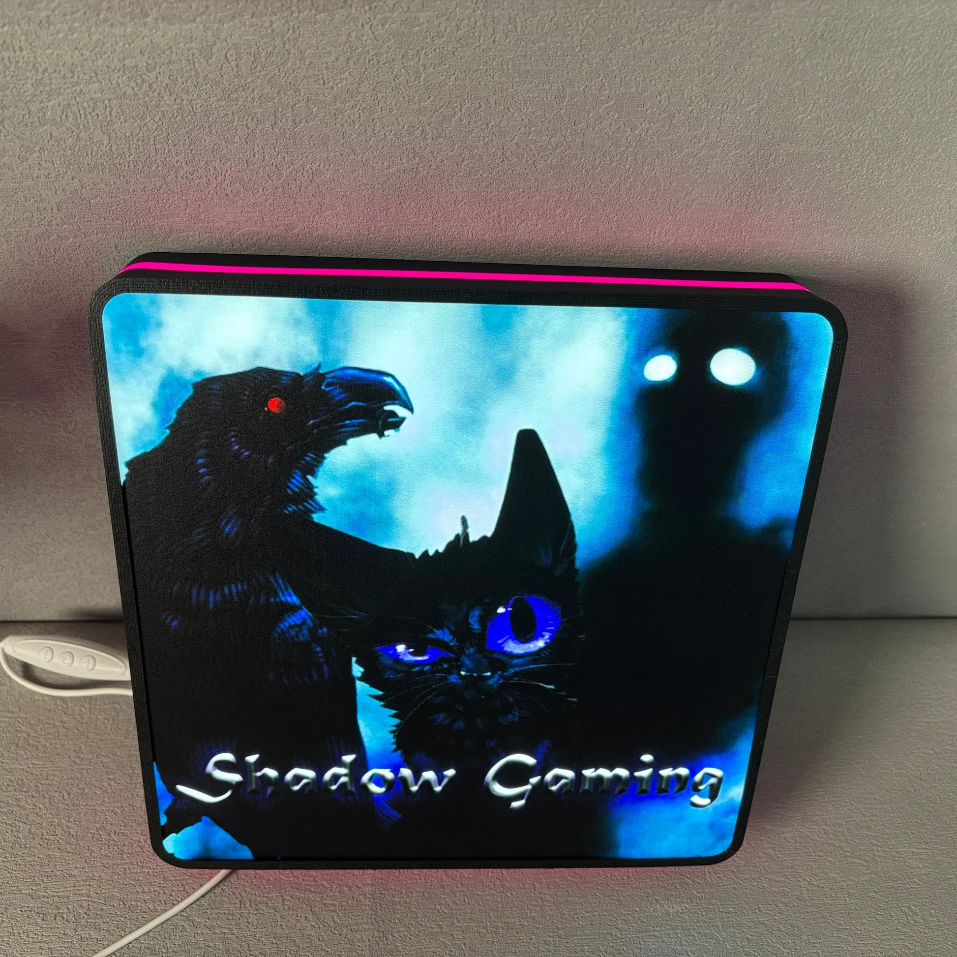 Shadow Gaming 3D Printed LED Lightbox Game Lightbox Logo 3D LED Light Box Retro Mega Drive Logo LED Lightbox Arcade Games Lightbox
