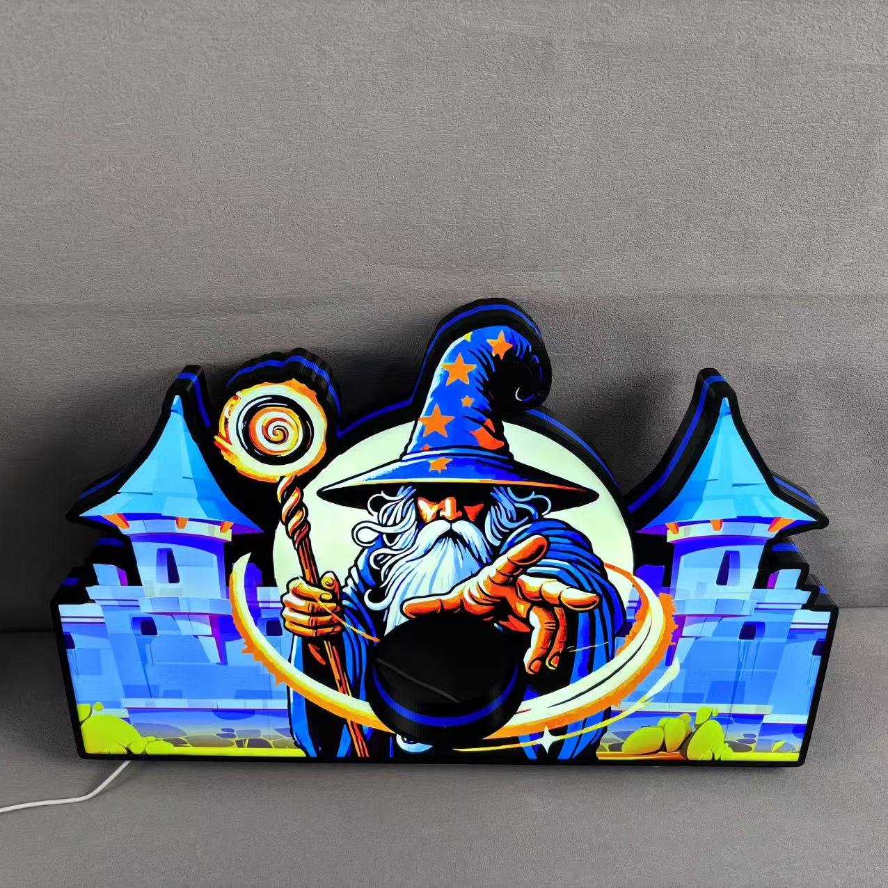 Caisson lumineux LED Medieval Madness Wizards pour flipper, imprimé en 3D, alimenté par USB et entièrement réglable