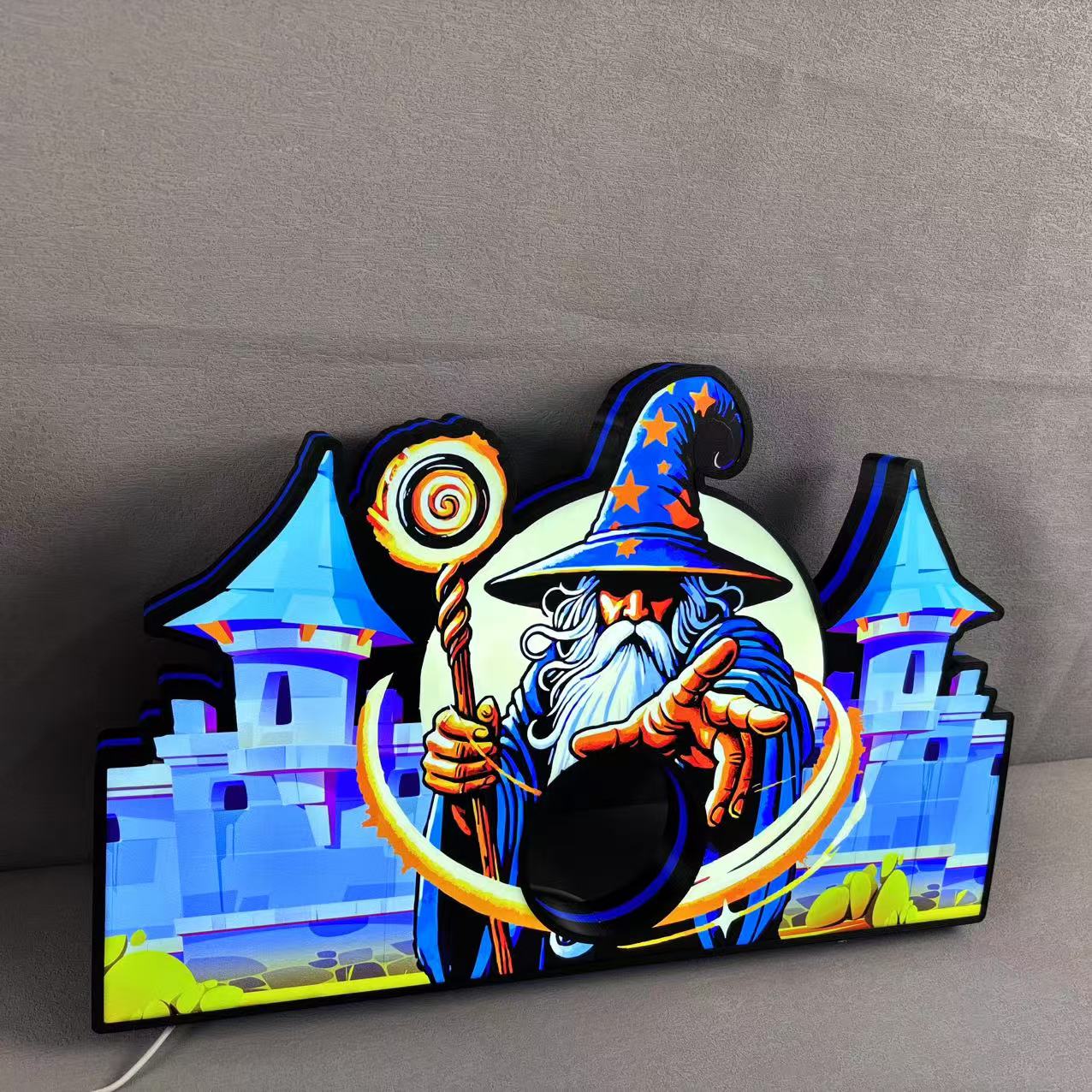 Caisson lumineux LED Medieval Madness Wizards pour flipper, imprimé en 3D, alimenté par USB et entièrement réglable