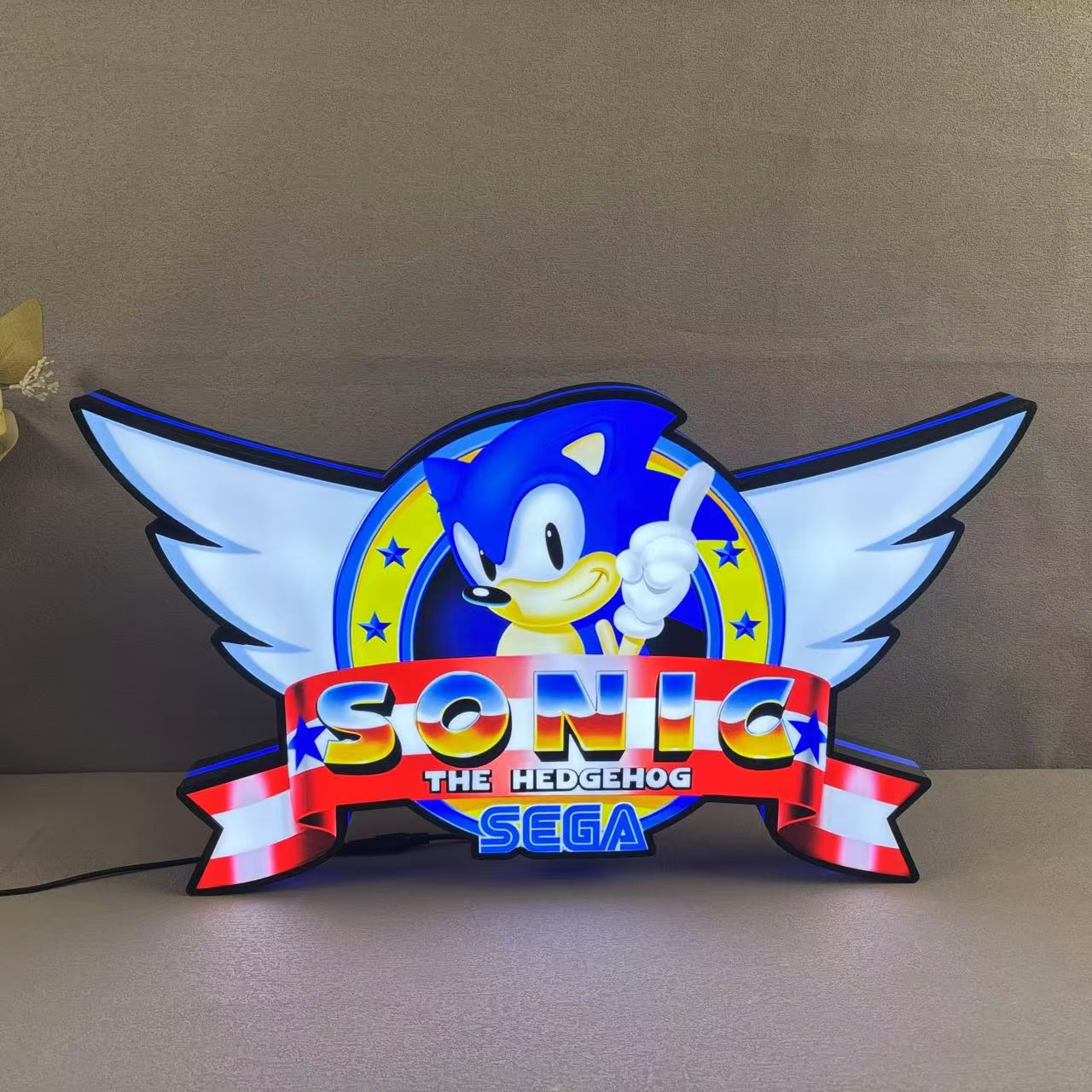 Sonic The Hedgehog Genesis 30. Jubiläum 4" 3D-gedruckter LED-Leuchtkasten für Spiele