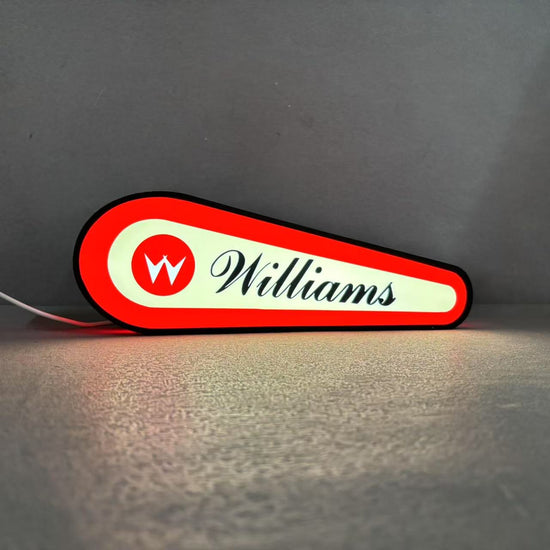 Williams Logo Led lightbox for Williams Pinball Machine, 3D Printed Lightbox USB Powered & Full Dimmable