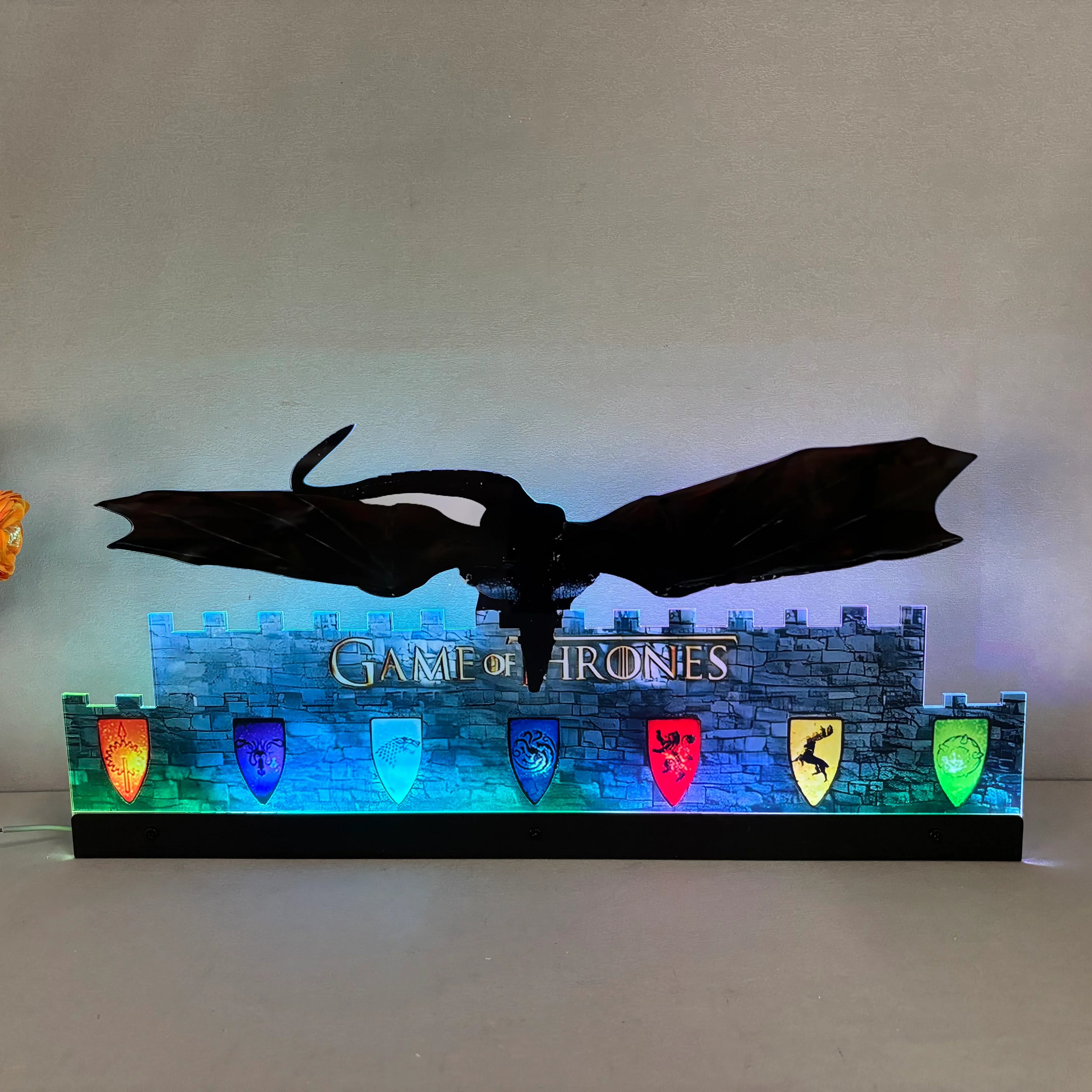 Décoration LED 3D en acrylique Game of Thrones pour flipper Stern