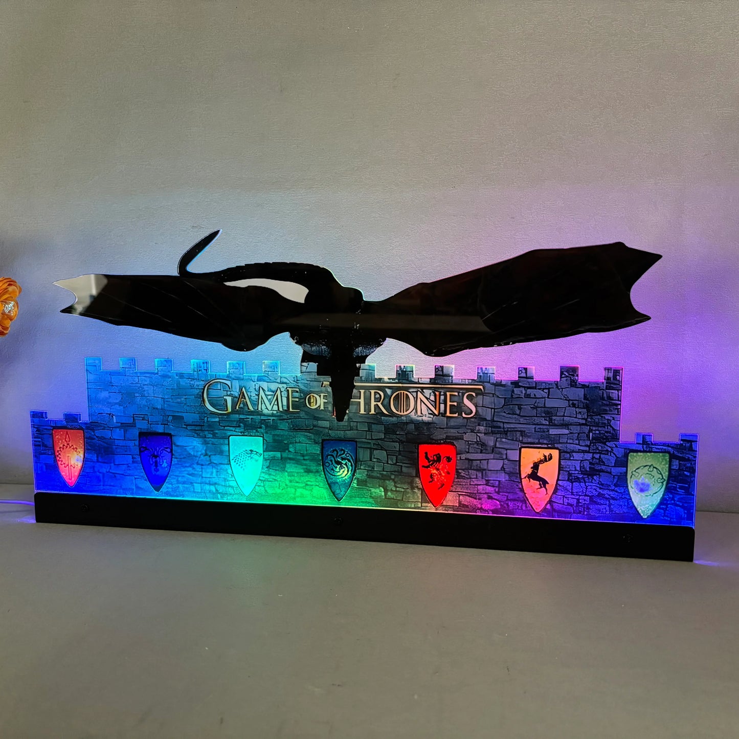 Décoration LED 3D en acrylique Game of Thrones pour flipper Stern