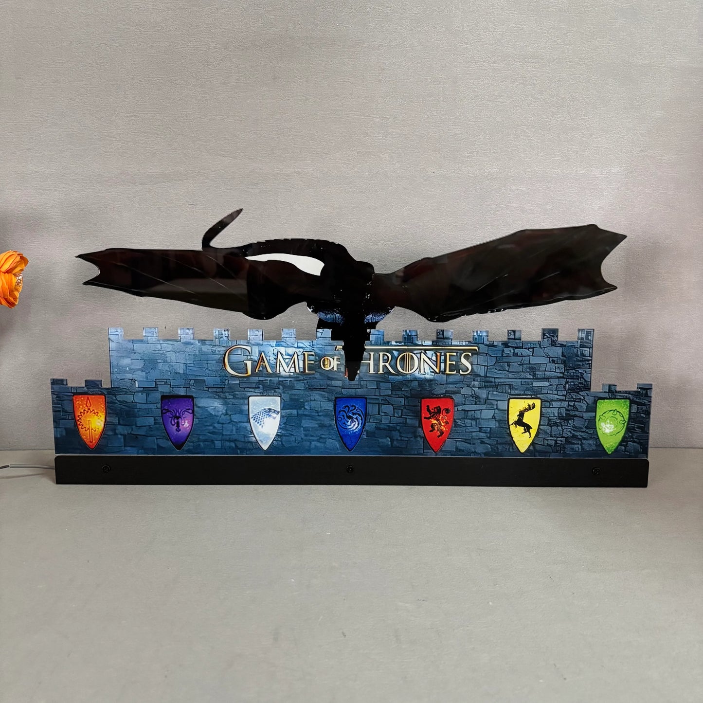 Décoration LED 3D en acrylique Game of Thrones pour flipper Stern