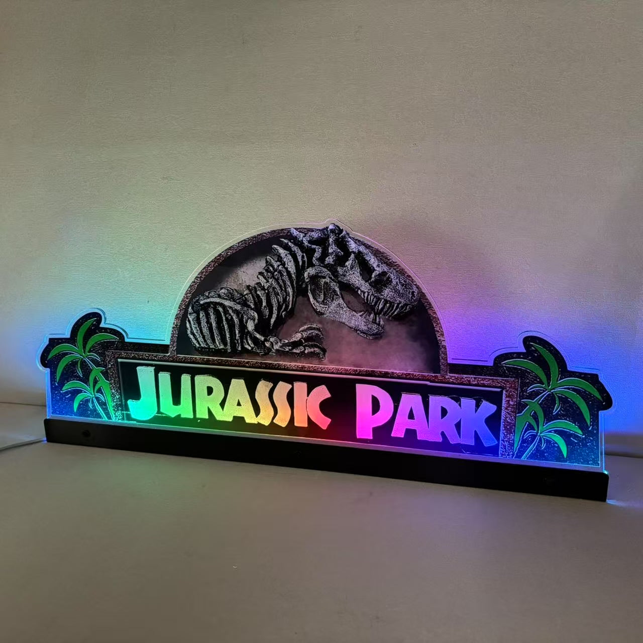 Jurassic Park Topper 3D Acrylic LED Topper, For  Pinball Machine, Pinball Topper
