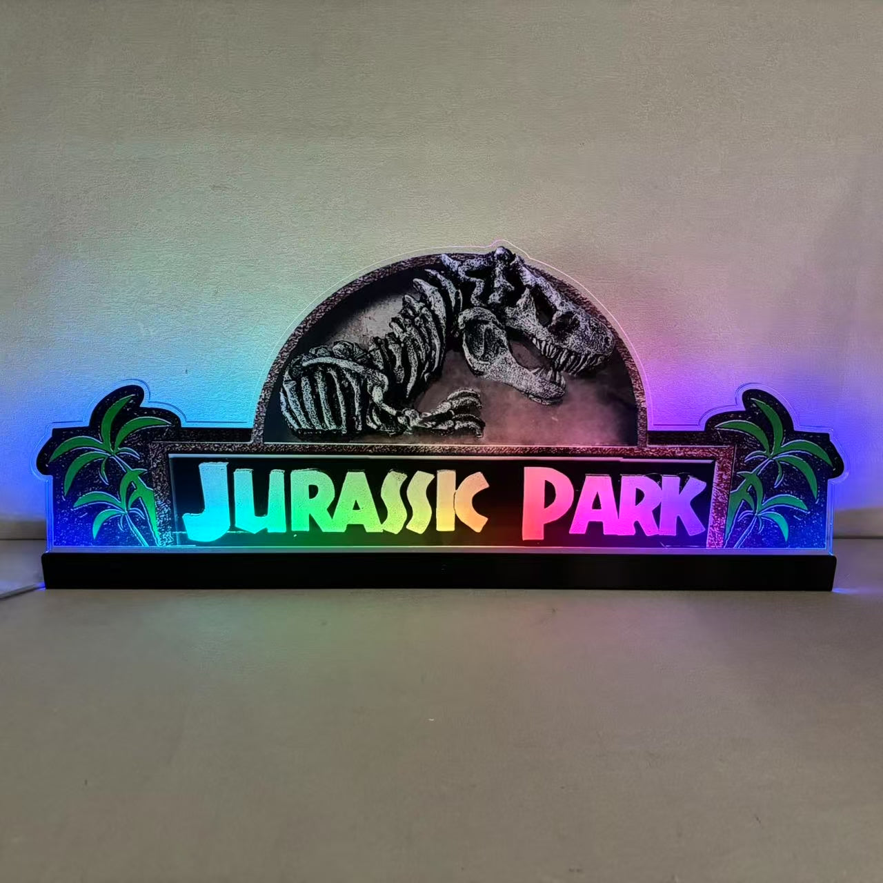 Jurassic Park Topper 3D Acrylic LED Topper, For  Pinball Machine, Pinball Topper