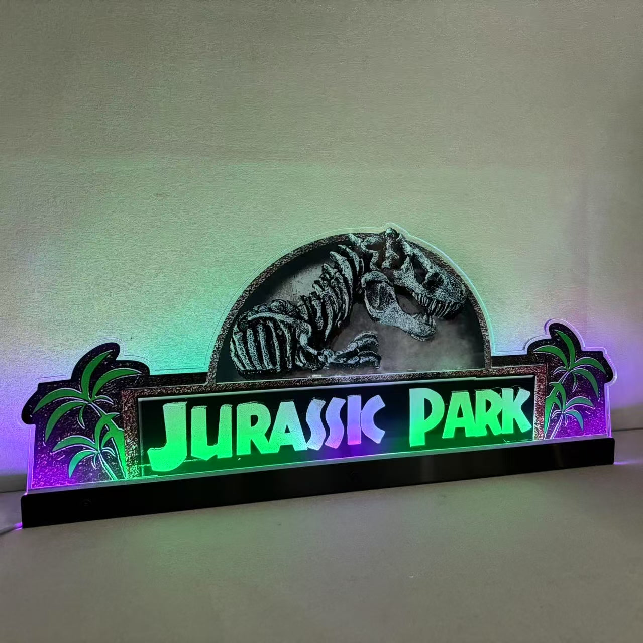Jurassic Park Topper 3D Acrylic LED Topper, For  Pinball Machine, Pinball Topper