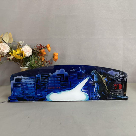 Godzilla 70th Anniversary Pinball Acrylic LED Topper, for Pinball Machine, Pinball Topper