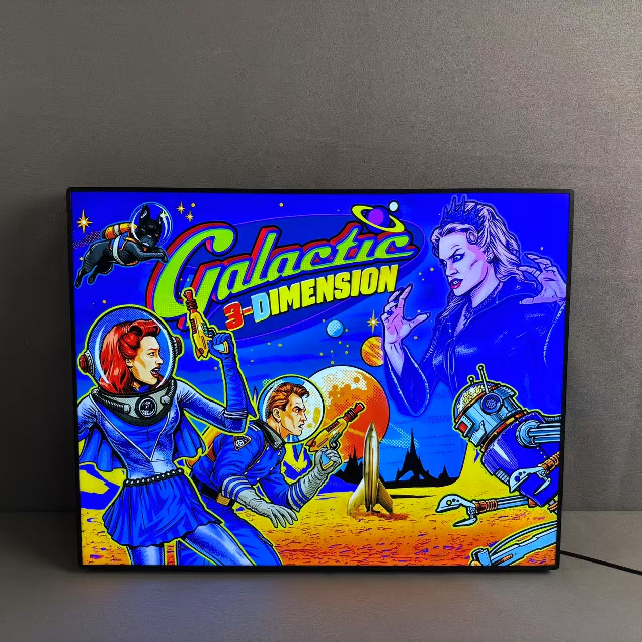 Galactic Tank Force Pinball Topper Custom 3D LED Lightbox, Pinball Arcade Decor, Perfect for Game Room or Pinball Machine
