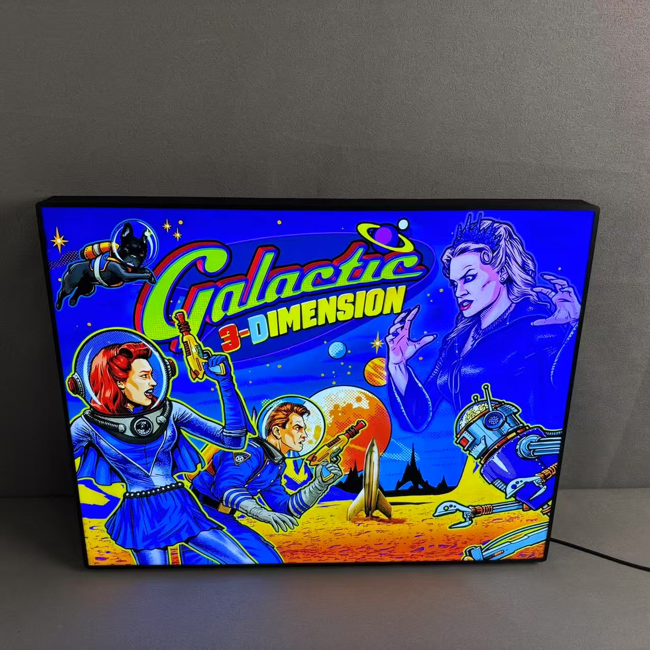 Galactic Tank Force Pinball Topper Custom 3D LED Lightbox, Pinball Arcade Decor, Perfect for Game Room or Pinball Machine