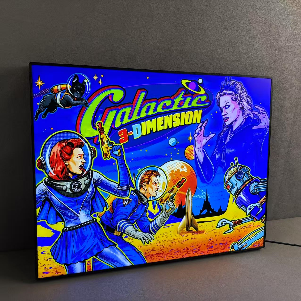 Galactic Tank Force Pinball Topper Custom 3D LED Lightbox, Pinball Arcade Decor, Perfect for Game Room or Pinball Machine
