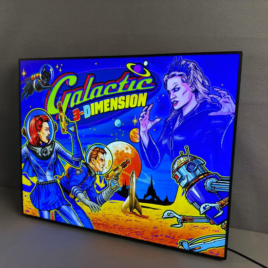 Galactic Tank Force Pinball Topper Custom 3D LED Lightbox, Pinball Arcade Decor, Perfect for Game Room or Pinball Machine