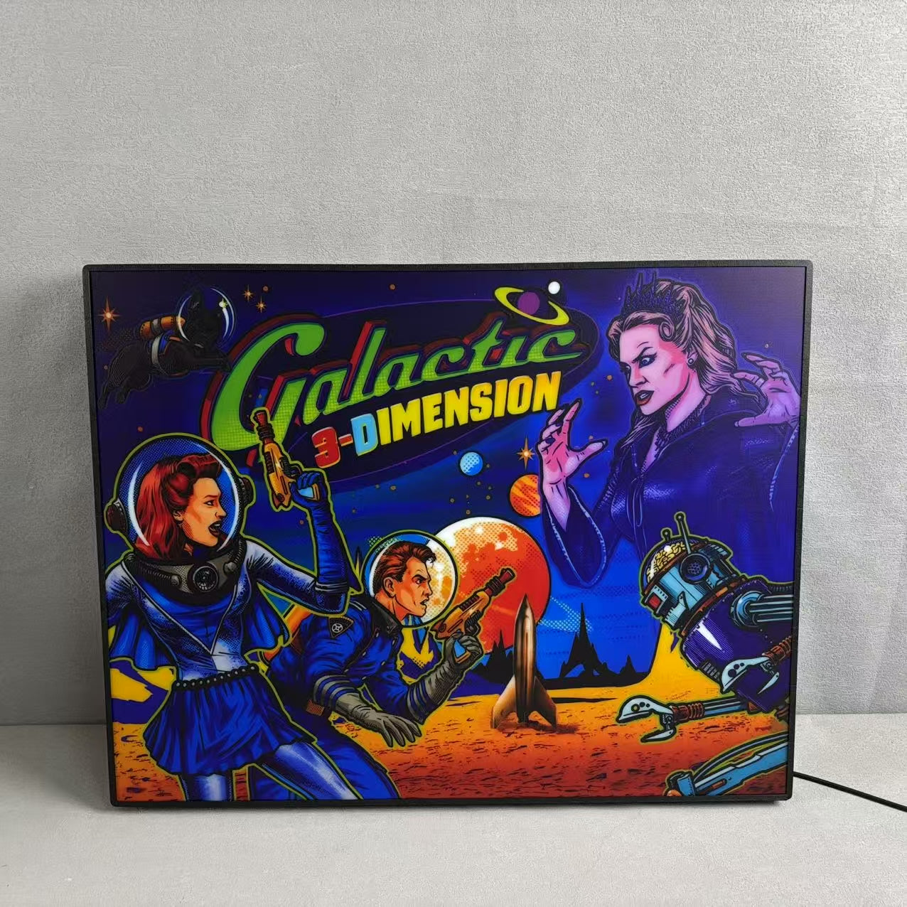 Galactic Tank Force Pinball Topper Custom 3D LED Lightbox, Pinball Arcade Decor, Perfect for Game Room or Pinball Machine