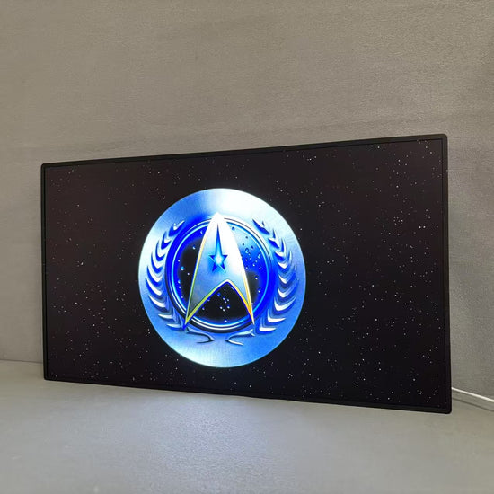Star Trek Logo Custom Pinball Topper 3D Printed Lightbox Powered by USB Band Dimm Wall Art Decor Man's Cave