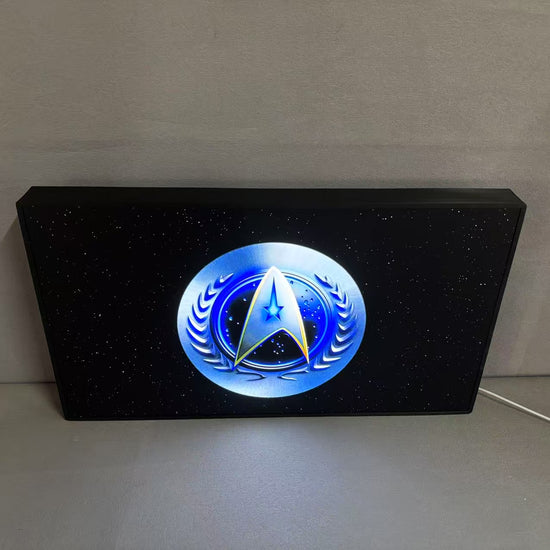 Star Trek Logo Custom Pinball Topper 3D Printed Lightbox Powered by USB Band Dimm Wall Art Decor Man's Cave