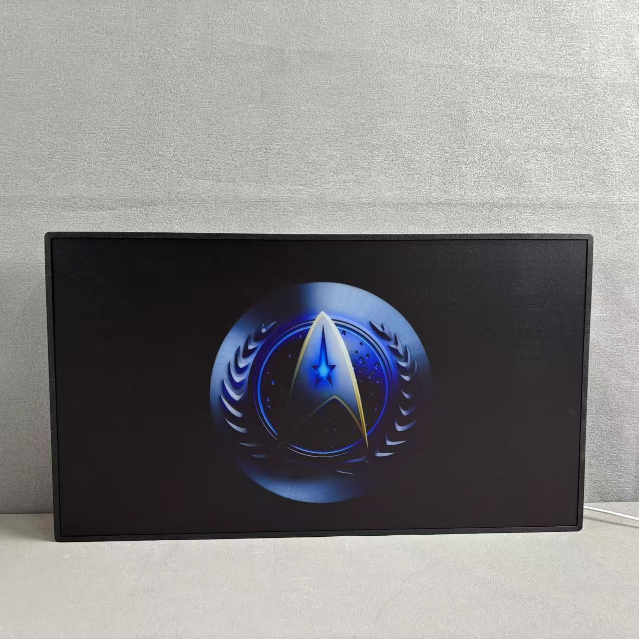 Star Trek Logo Custom Pinball Topper 3D Printed Lightbox Powered by USB Band Dimm Wall Art Decor Man's Cave