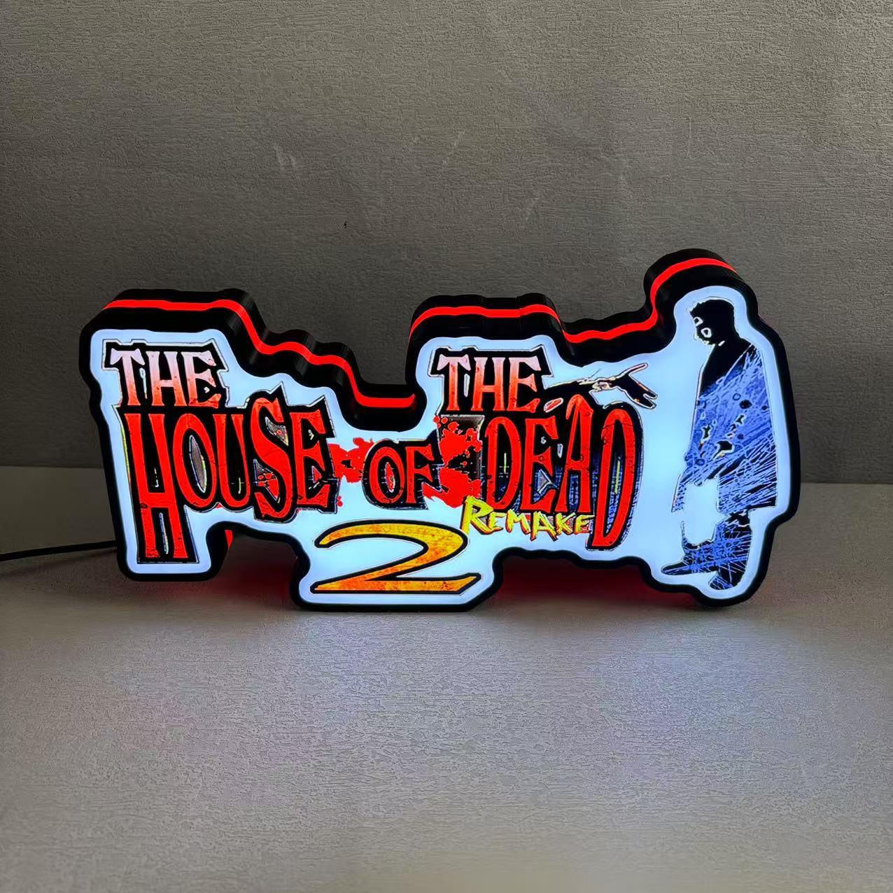 Gaming House Of The Dead Logo LED Nightlight Gift 3D Print Desktop Lightbox