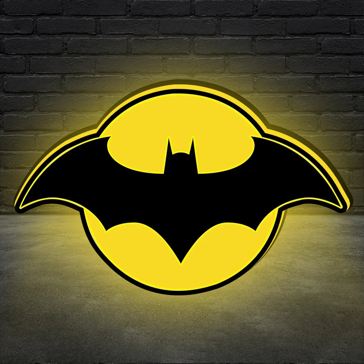 Batman LED-Logo-Leuchtkasten, groß, 3D-gedruckt, LED-Leuchtkasten, stufenlos dimmbar und USB-betrieben