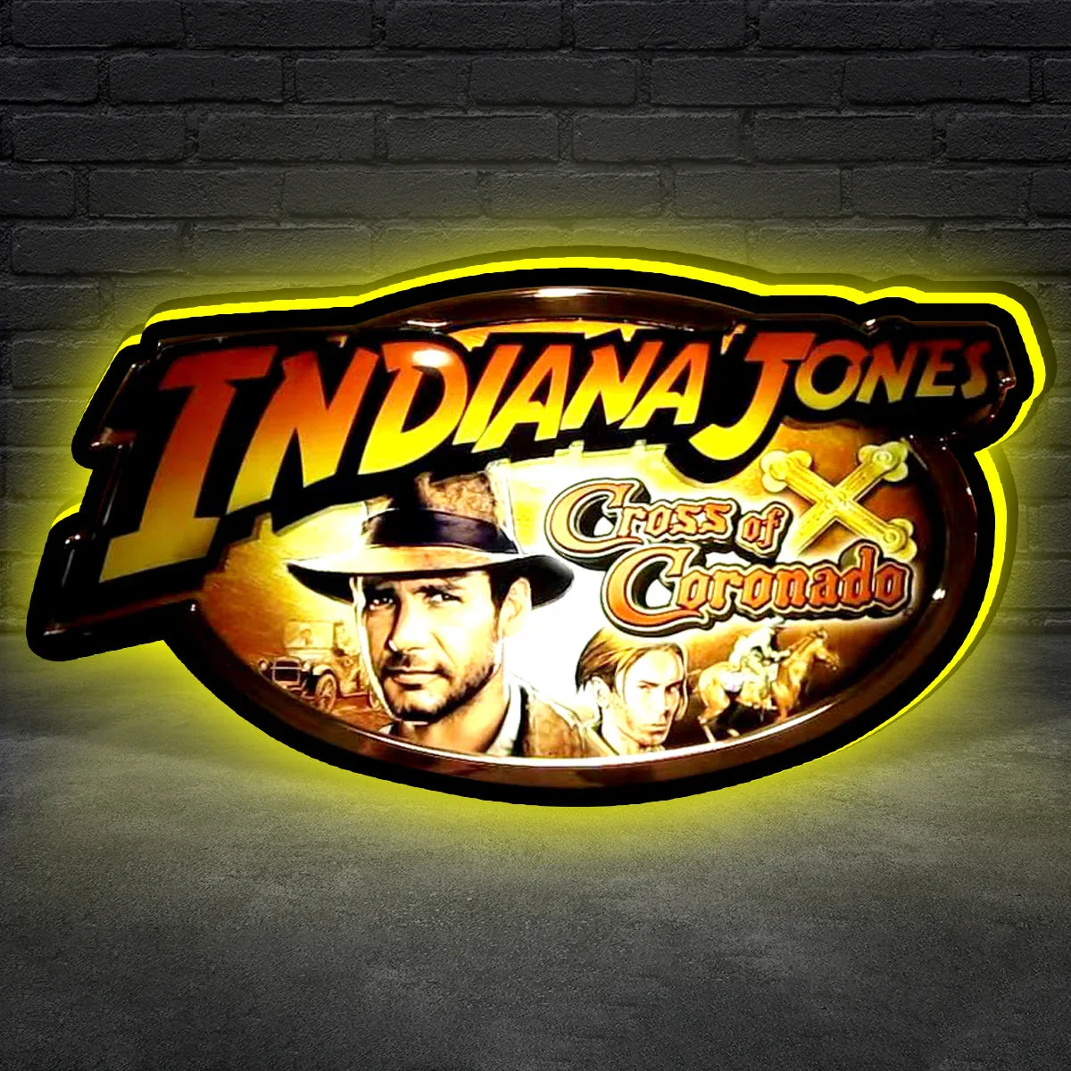 Indiana Jones Flipper-Topper mit LED-Leuchtkasten, vollständig abdunkelbar, USB-betrieben, passend für Indiana Jones Flipperautomaten