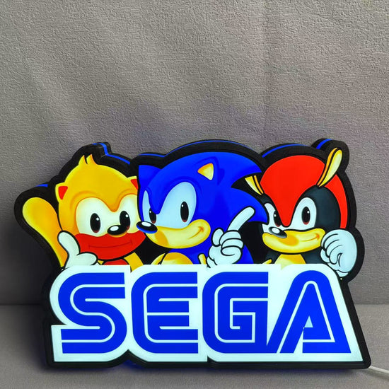 SegaSonic the Hedgehog 3D Printed LED Lightbox Game Lightbox