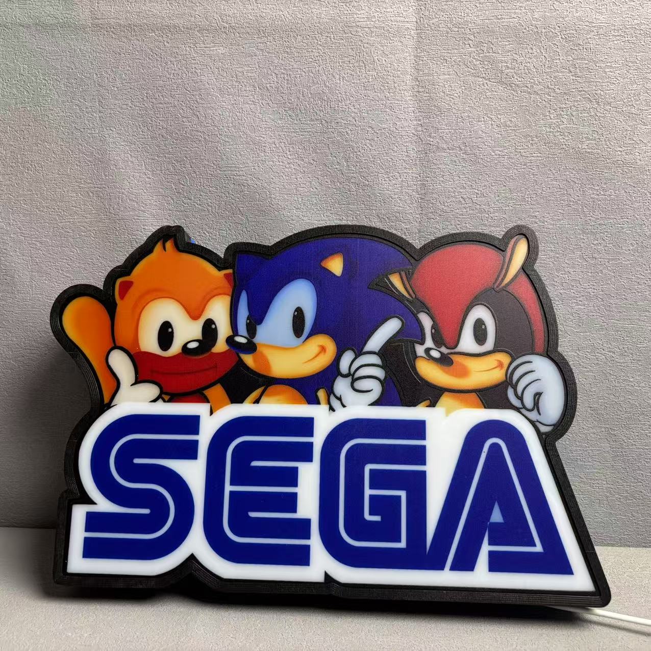 SegaSonic the Hedgehog 3D Printed LED Lightbox Game Lightbox