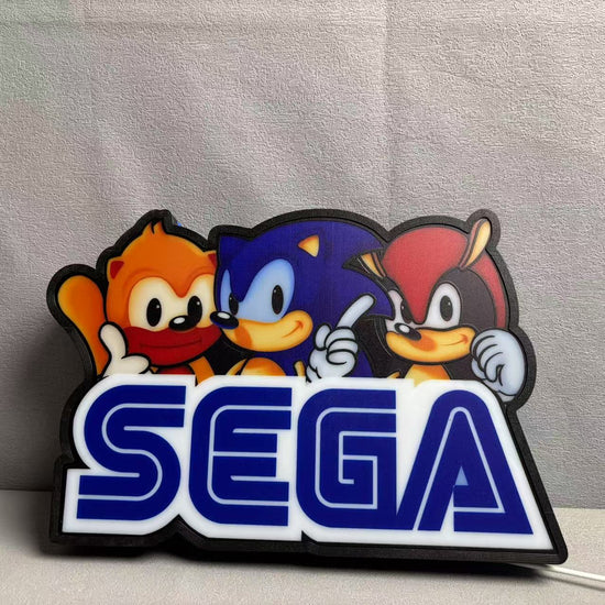 SegaSonic the Hedgehog 3D Printed LED Lightbox Game Lightbox