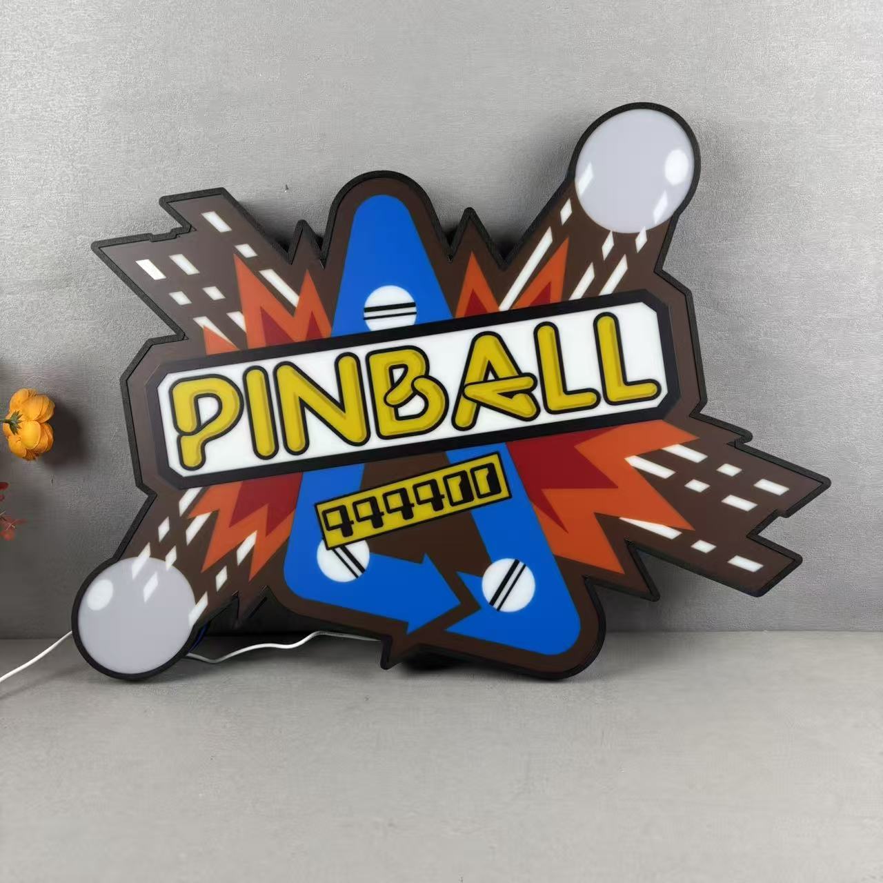 Game and Watch Pinball logo 3D Printed Lightbox Lamp Light, Logo 3D Printed Lightbox