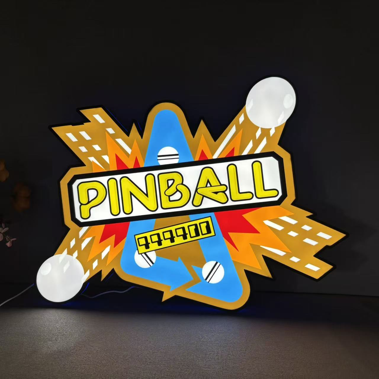 Game and Watch Pinball logo 3D Printed Lightbox Lamp Light, Logo 3D Printed Lightbox
