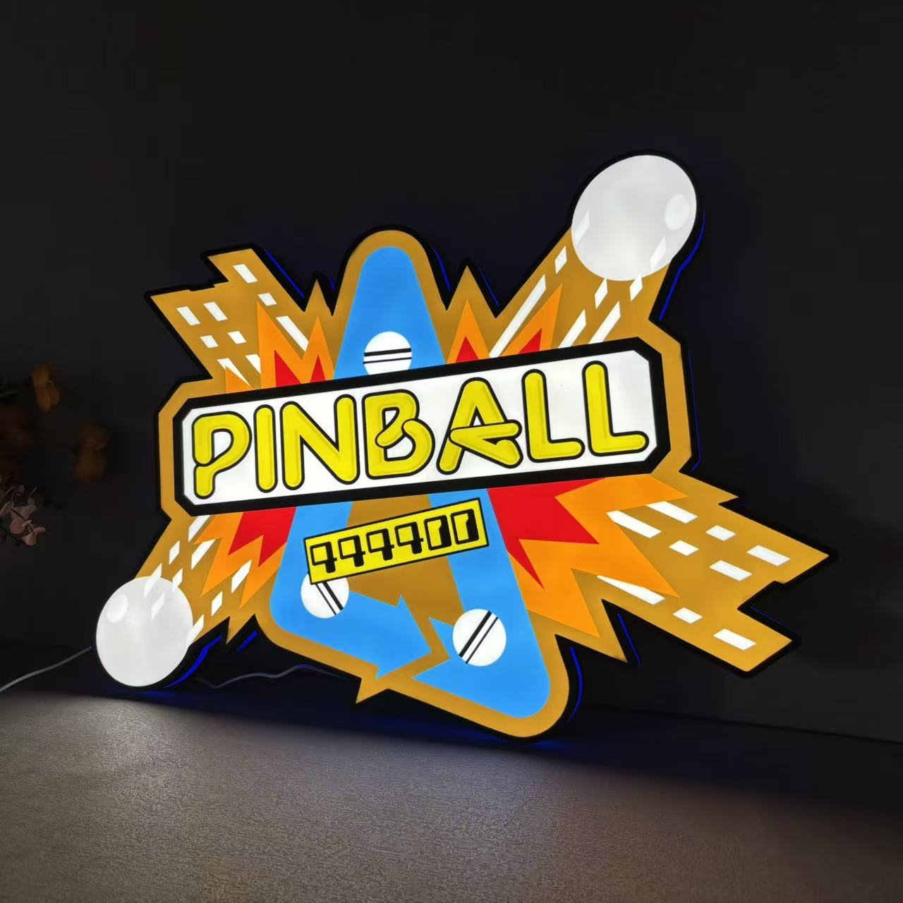 Game and Watch Pinball logo 3D Printed Lightbox Lamp Light, Logo 3D Printed Lightbox
