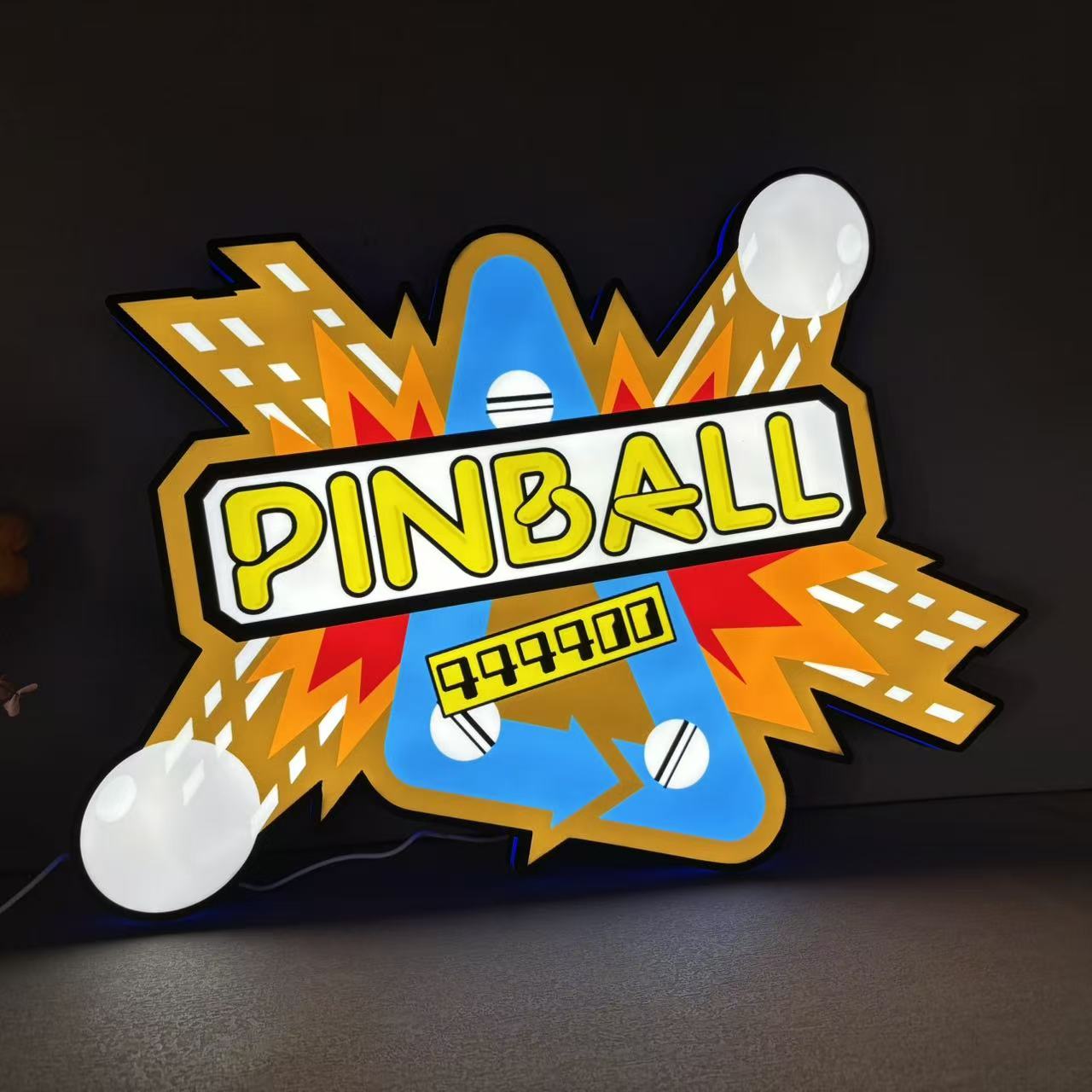 Game and Watch Pinball logo 3D Printed Lightbox Lamp Light, Logo 3D Printed Lightbox