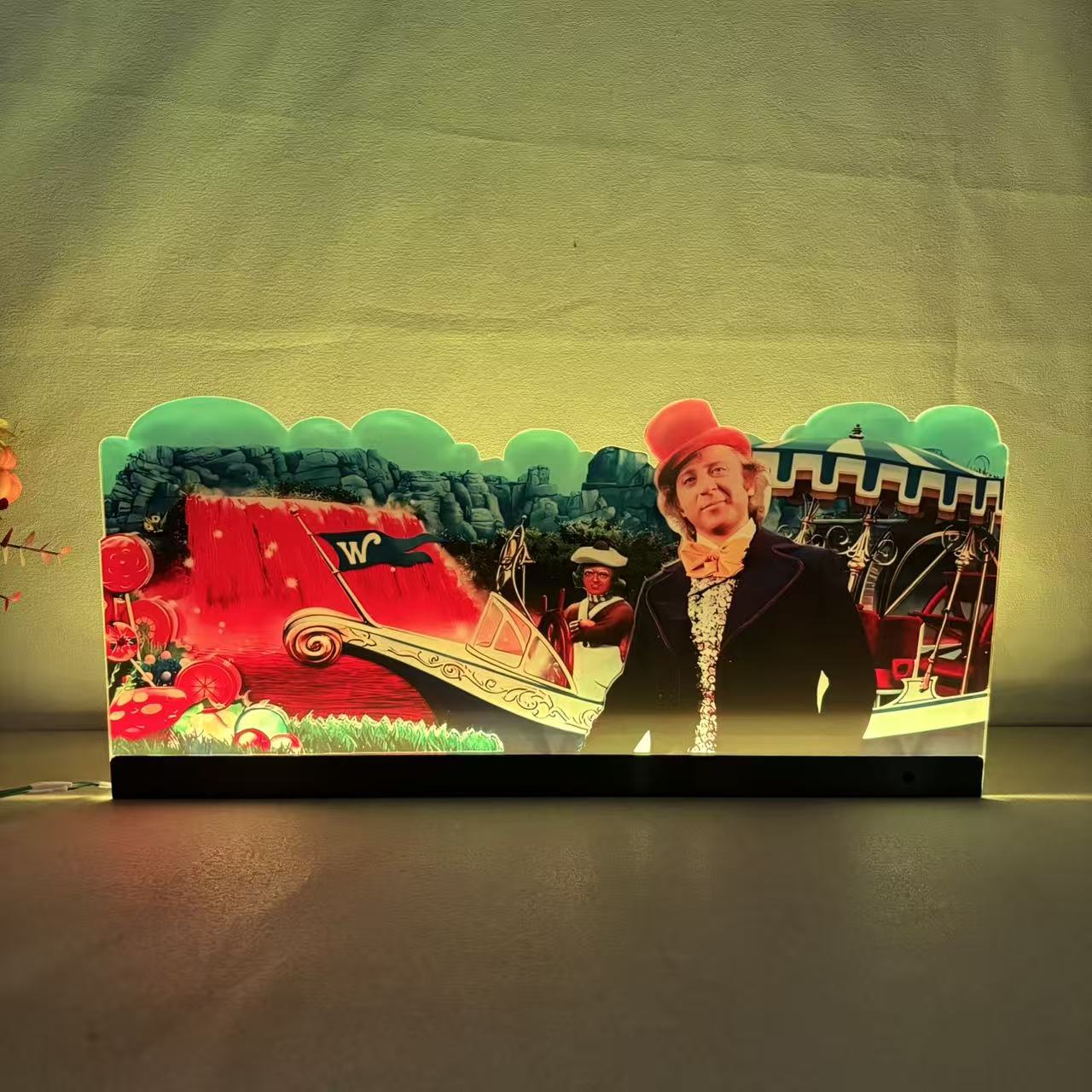 Willy Wonka and the Chocolate Factory Lit Topper 3D Acrylic LED Topper, For Jersey Jack Pinball Mahine, Pinball Topper