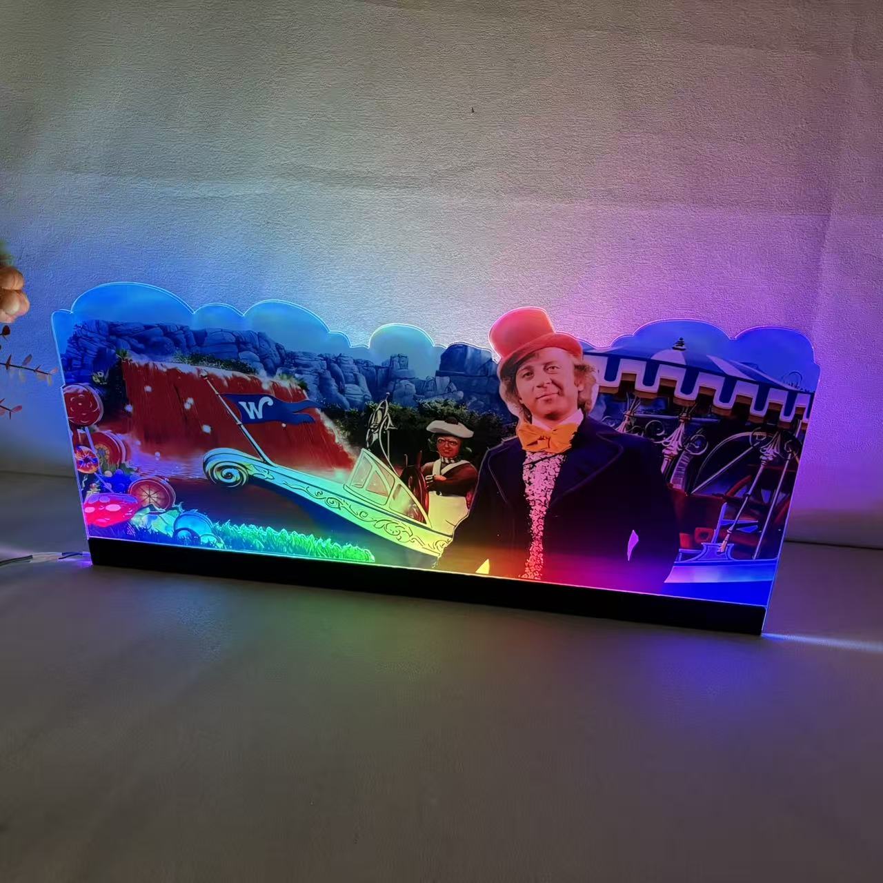 Willy Wonka and the Chocolate Factory Lit Topper 3D Acrylic LED Topper, For Jersey Jack Pinball Mahine, Pinball Topper
