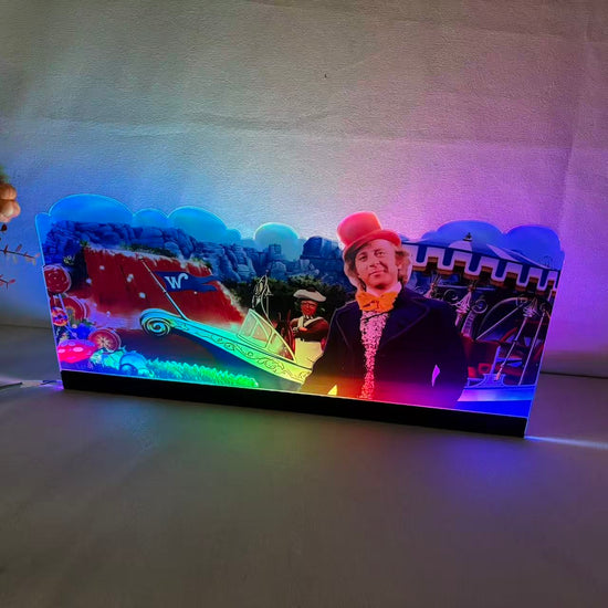 Willy Wonka and the Chocolate Factory Lit Topper 3D Acrylic LED Topper, For Jersey Jack Pinball Mahine, Pinball Topper