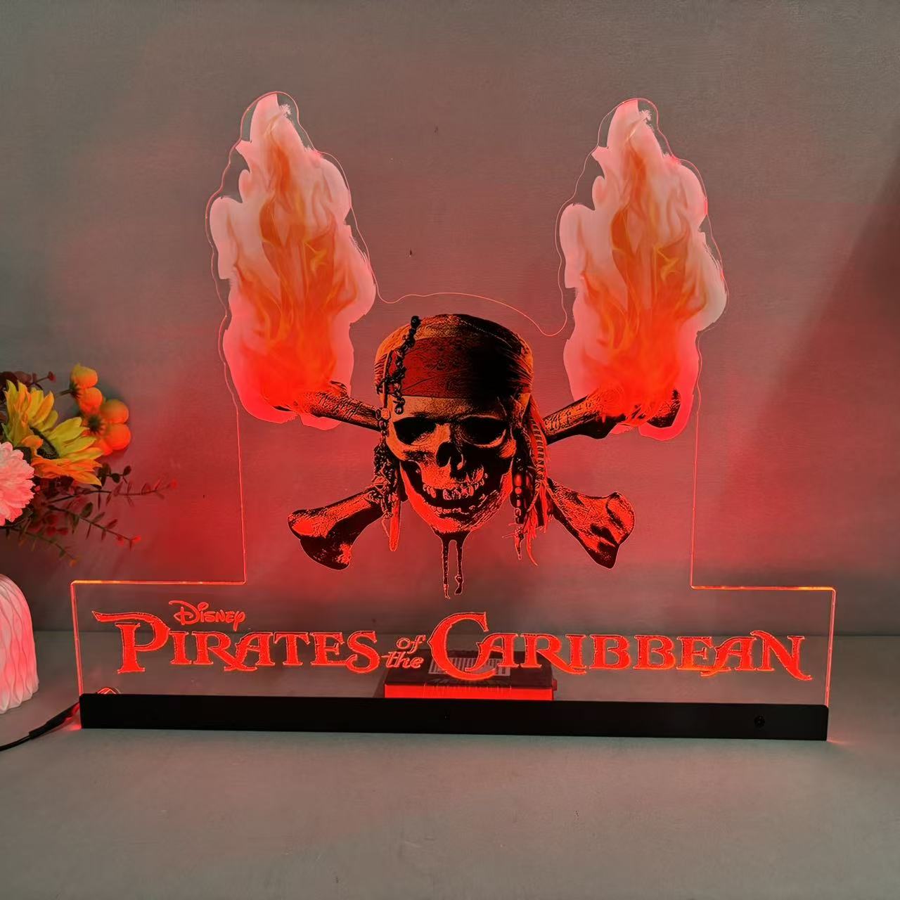 Décoration de flipper Pirates des Caraïbes en acrylique à LED RVB, pour machine de flipper Jersey Jack JJP