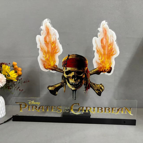 Décoration de flipper Pirates des Caraïbes en acrylique à LED RVB, pour machine de flipper Jersey Jack JJP