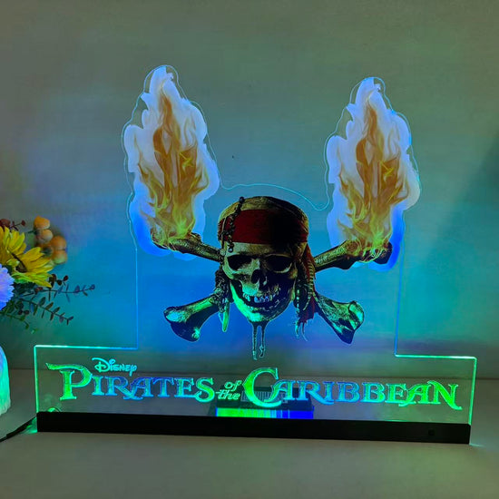 Décoration de flipper Pirates des Caraïbes en acrylique à LED RVB, pour machine de flipper Jersey Jack JJP