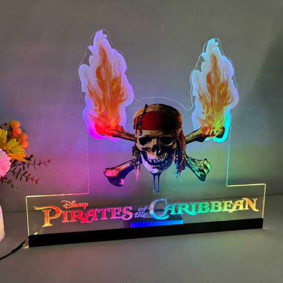 Décoration de flipper Pirates des Caraïbes en acrylique à LED RVB, pour machine de flipper Jersey Jack JJP