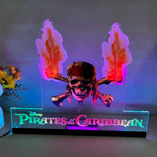 Décoration de flipper Pirates des Caraïbes en acrylique à LED RVB, pour machine de flipper Jersey Jack JJP
