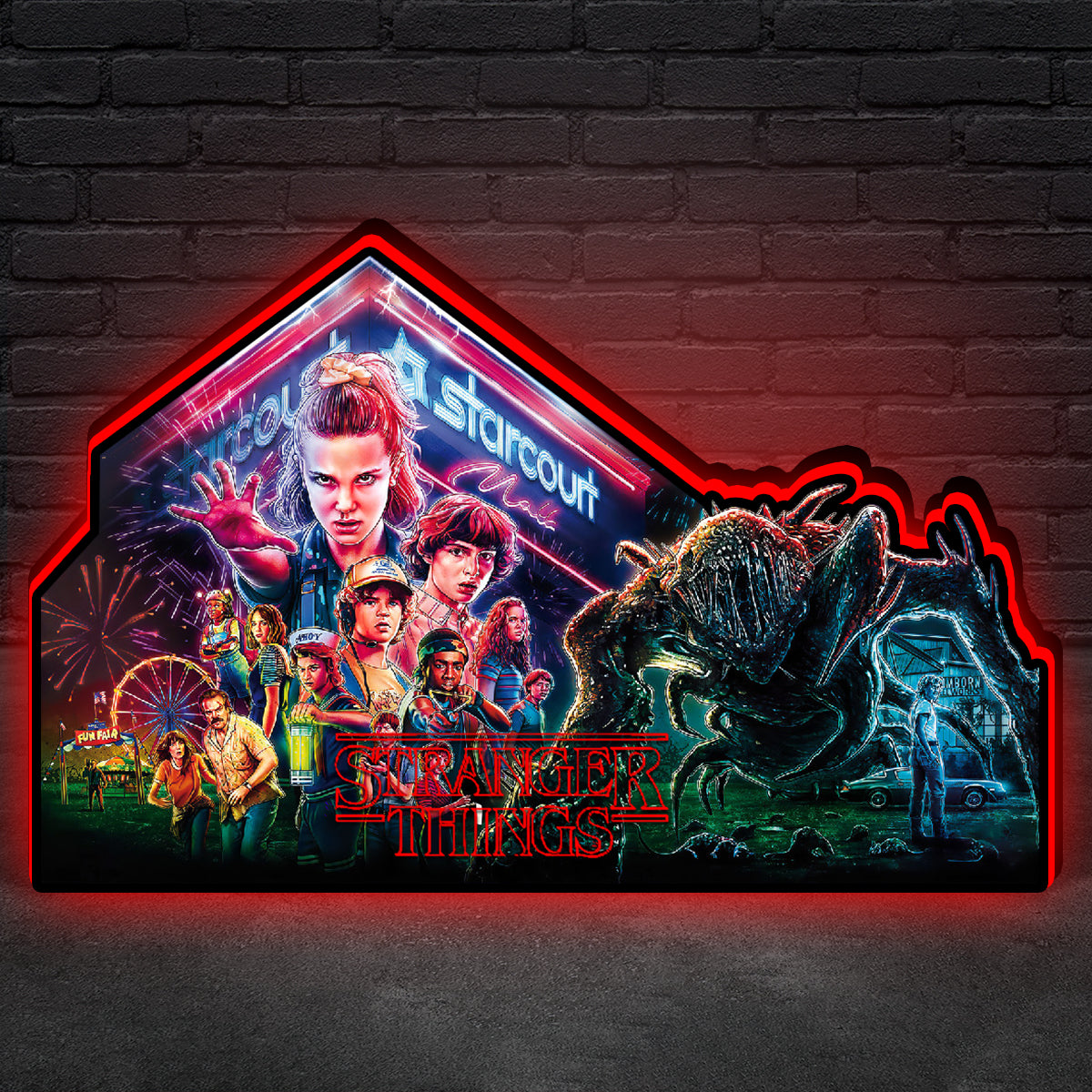 Stranger Things Pinball Topper Lightbox Arcade Gaming Light box for Man's Cave