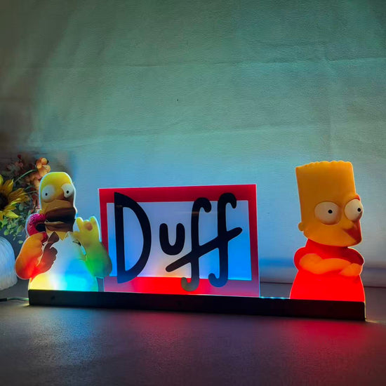 The SImpsons Duff Topper 3D Acrylic LED Topper, for Data East Pinball Machine, Pinball Topper