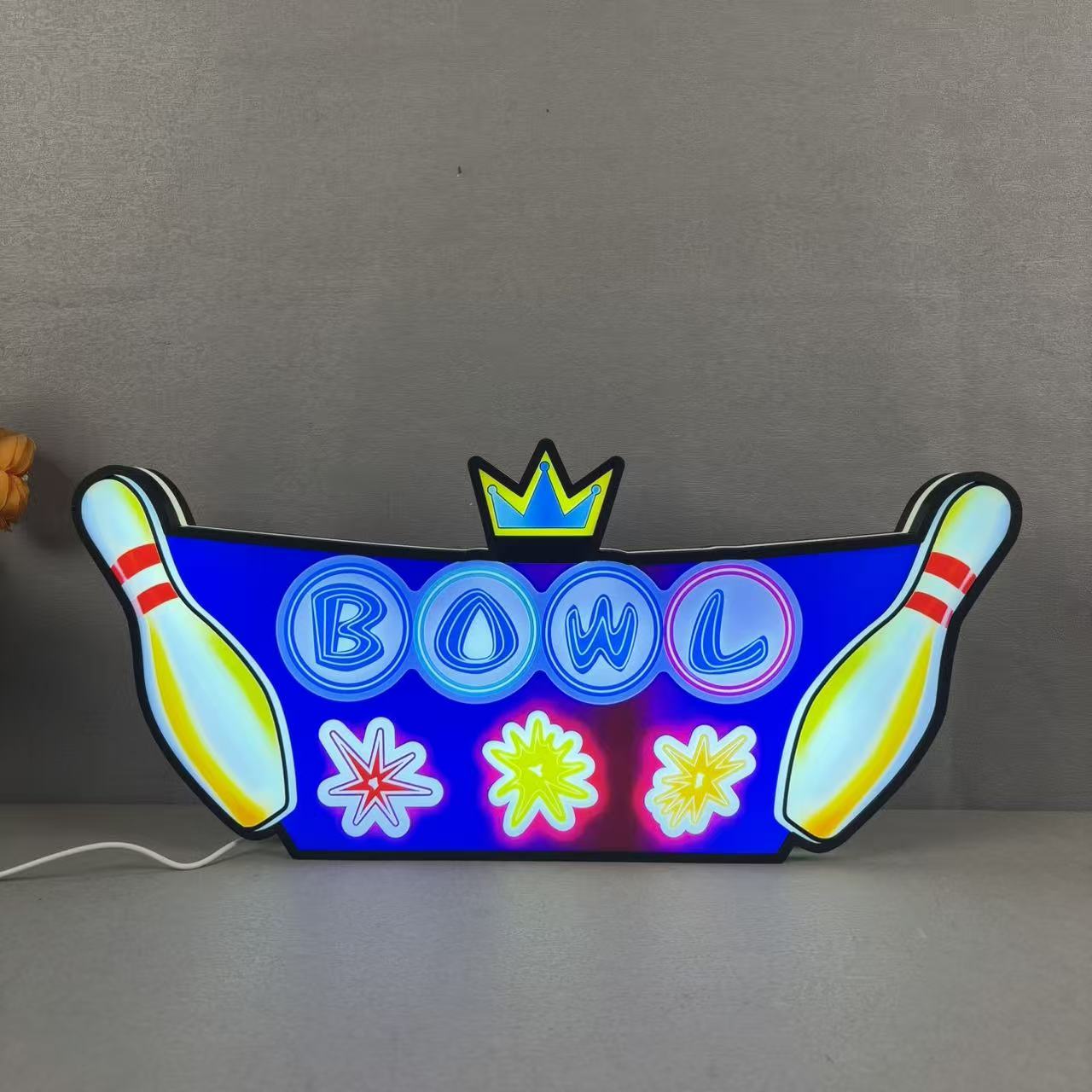 Boîte à lumière LED personnalisée The Big Lebowski Flipper, imprimée en 3D, alimentée par USB et entièrement réglable